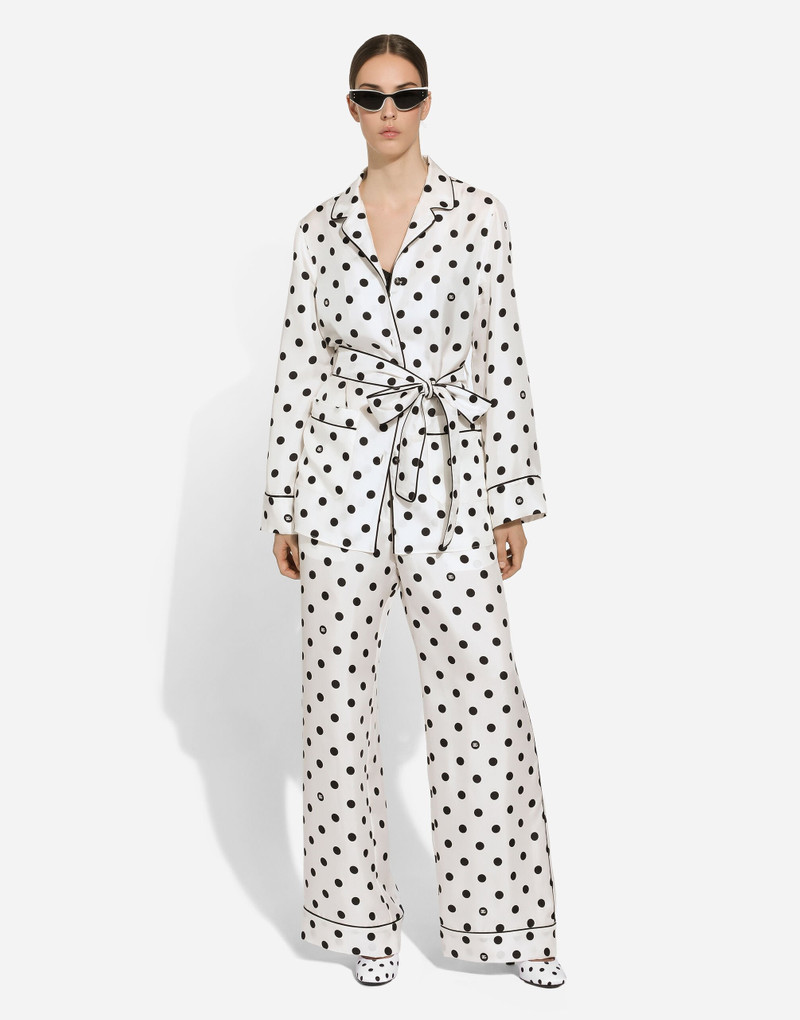 Dolce & Gabbana Silk pajama pants with polka-dot print outlook