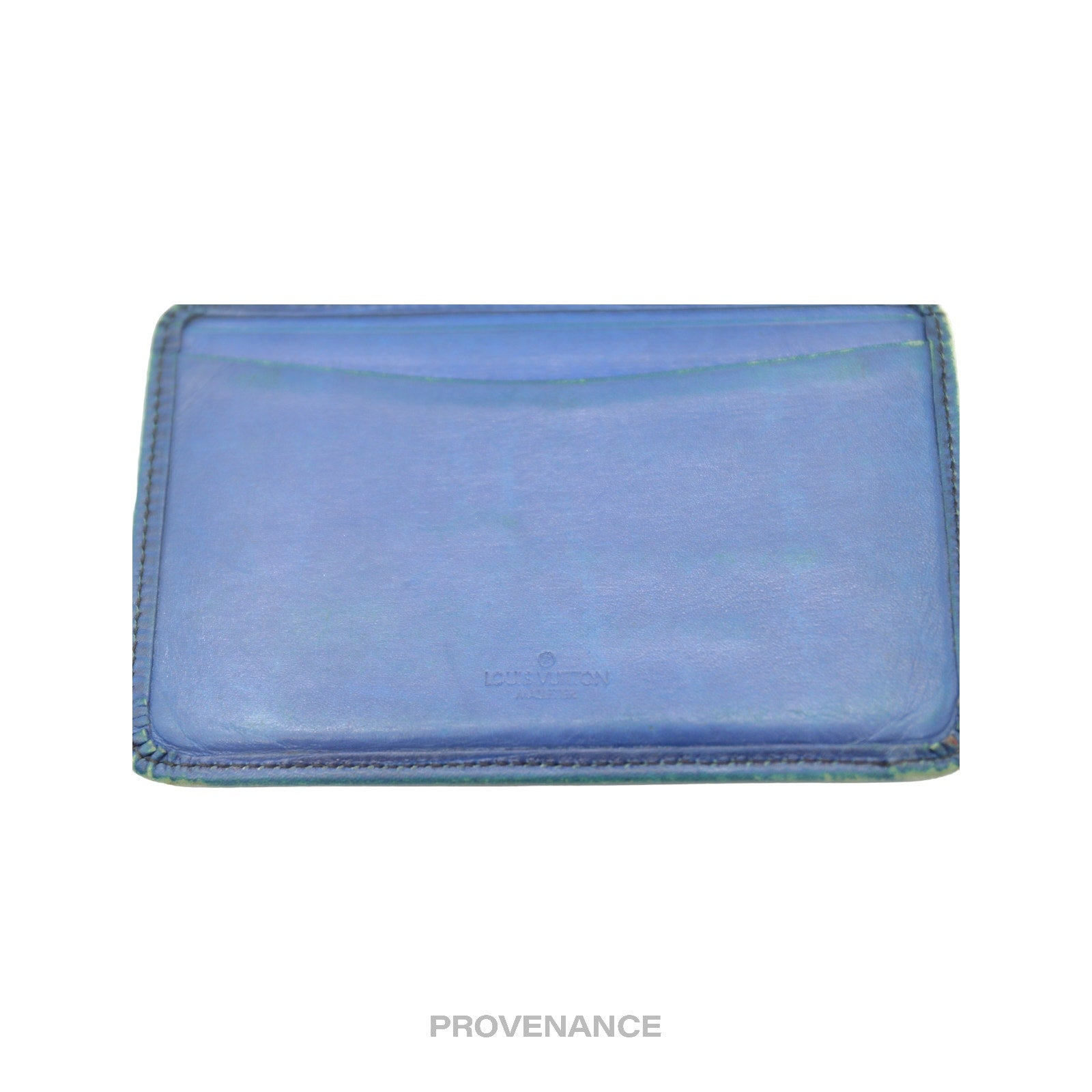 Louis Vuitton "MALLETIER" Card Holder Wallet - Blue Epi - 5