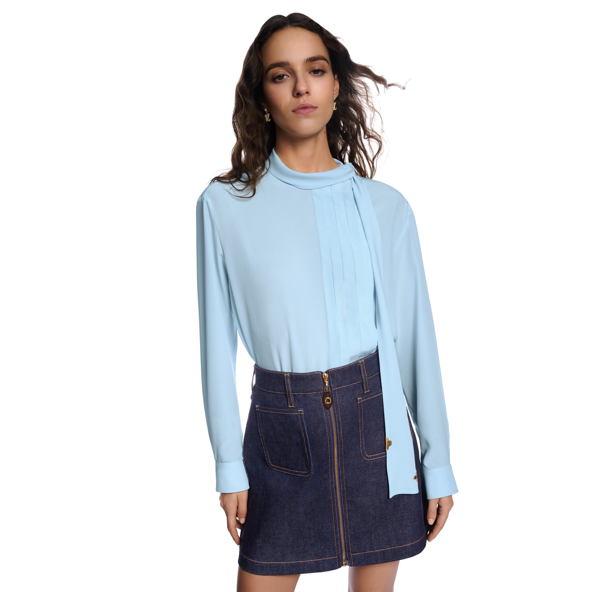 Pleat Detail Lavallière Blouse - 4