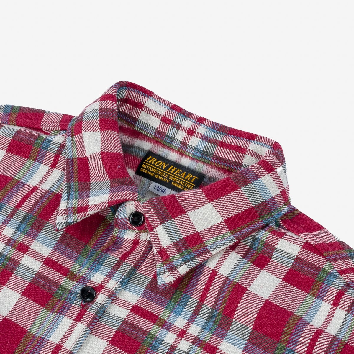 IHSH-371-RED Ultra Heavy Flannel Crazy Check Work Shirt - Red - 6