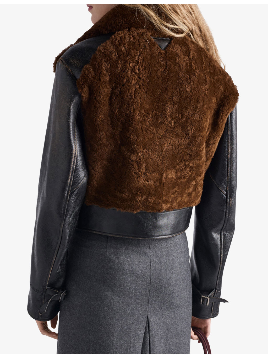 Panelled Leather and Shearling Jacket - 4