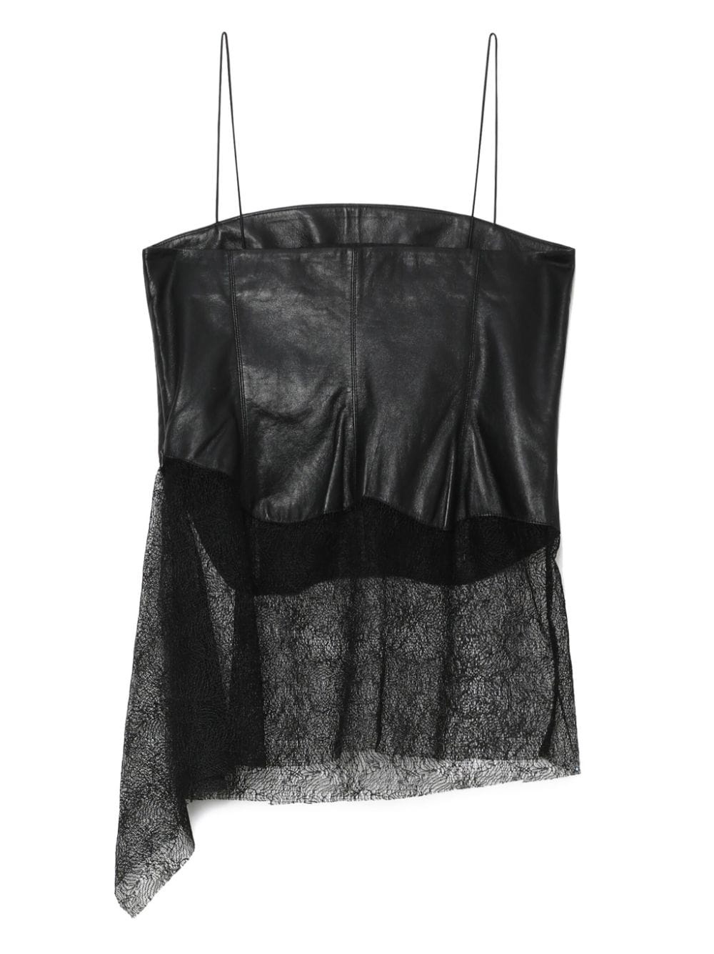 sheer leather top - 6