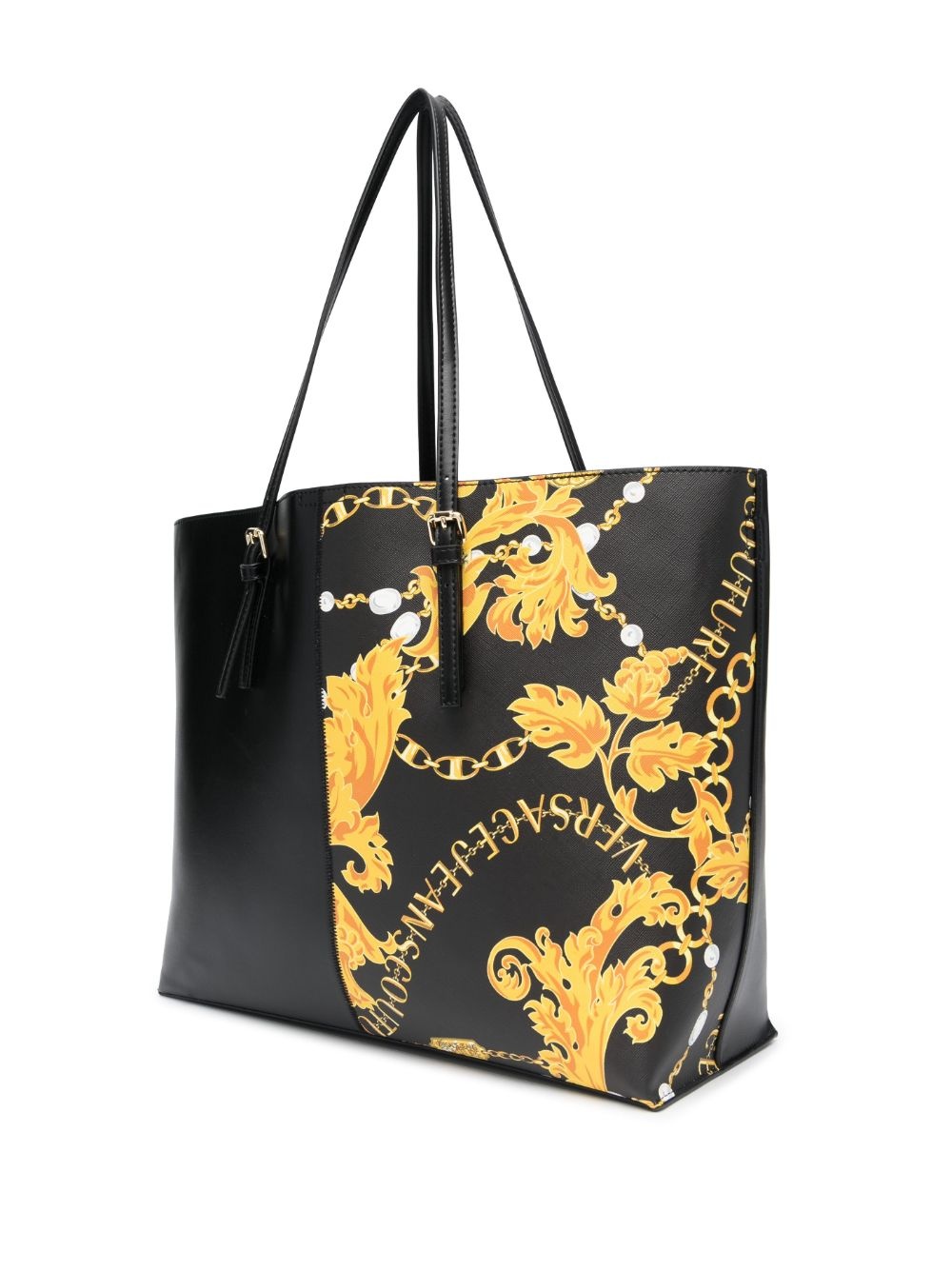 Baroque-pattern faux-leather tote bag - 4