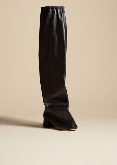 KHAITE The Bowe Over-the-Knee Boot in Black Leather outlook