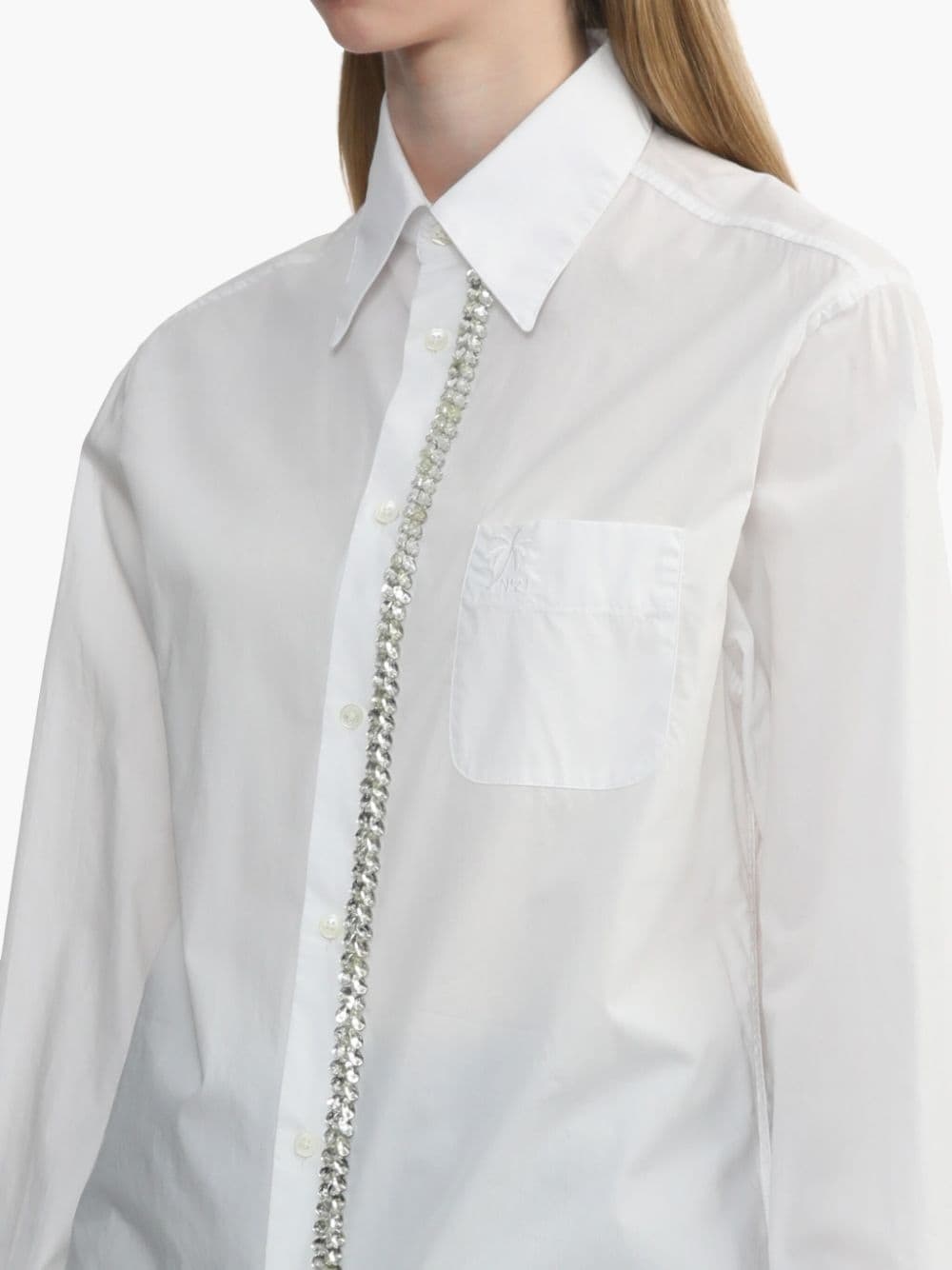 sequin-embellished shirt - 10