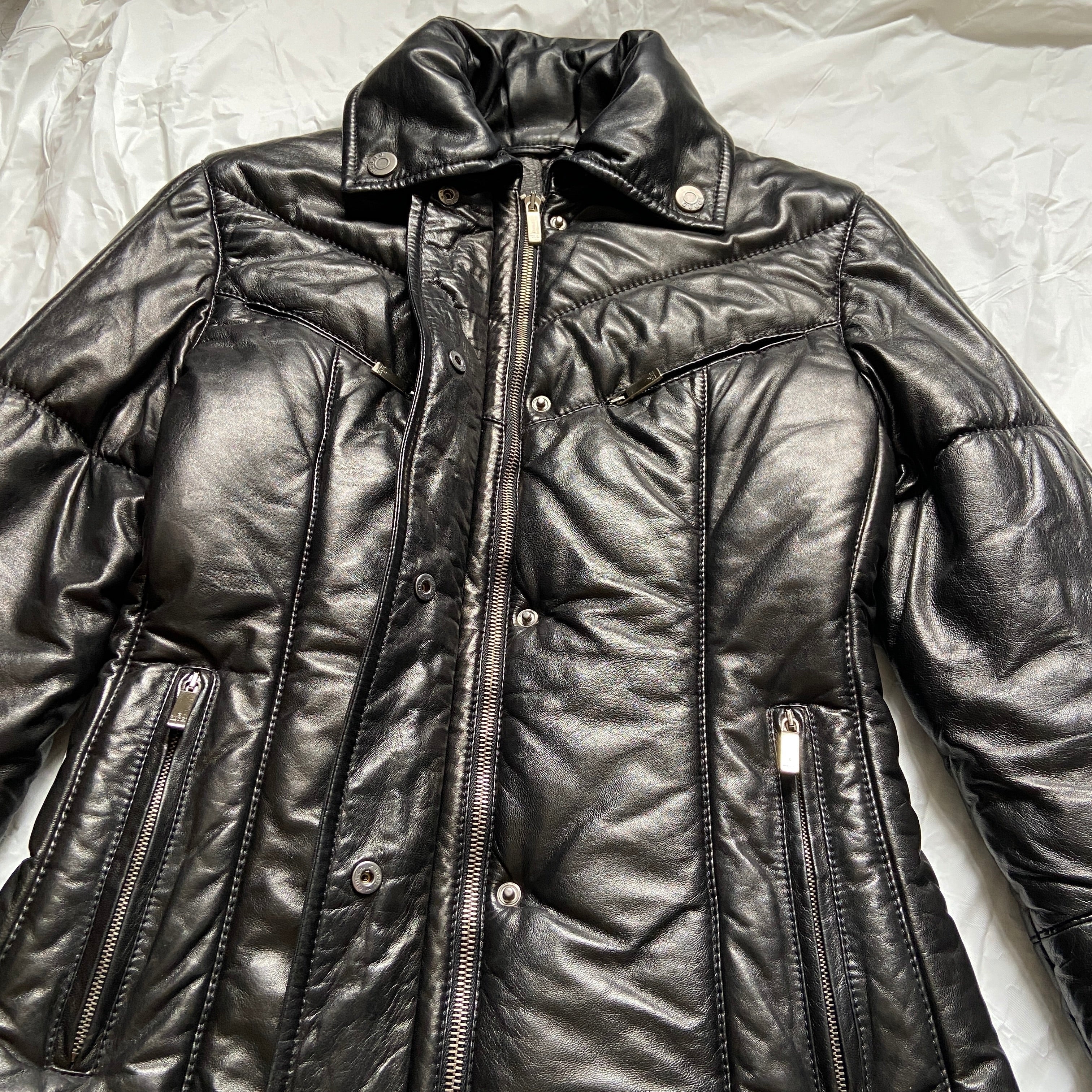 Gucci Fall 1998 Tom Ford Lambskin Leather Quilted Down Puffer Jacket 38 - 8
