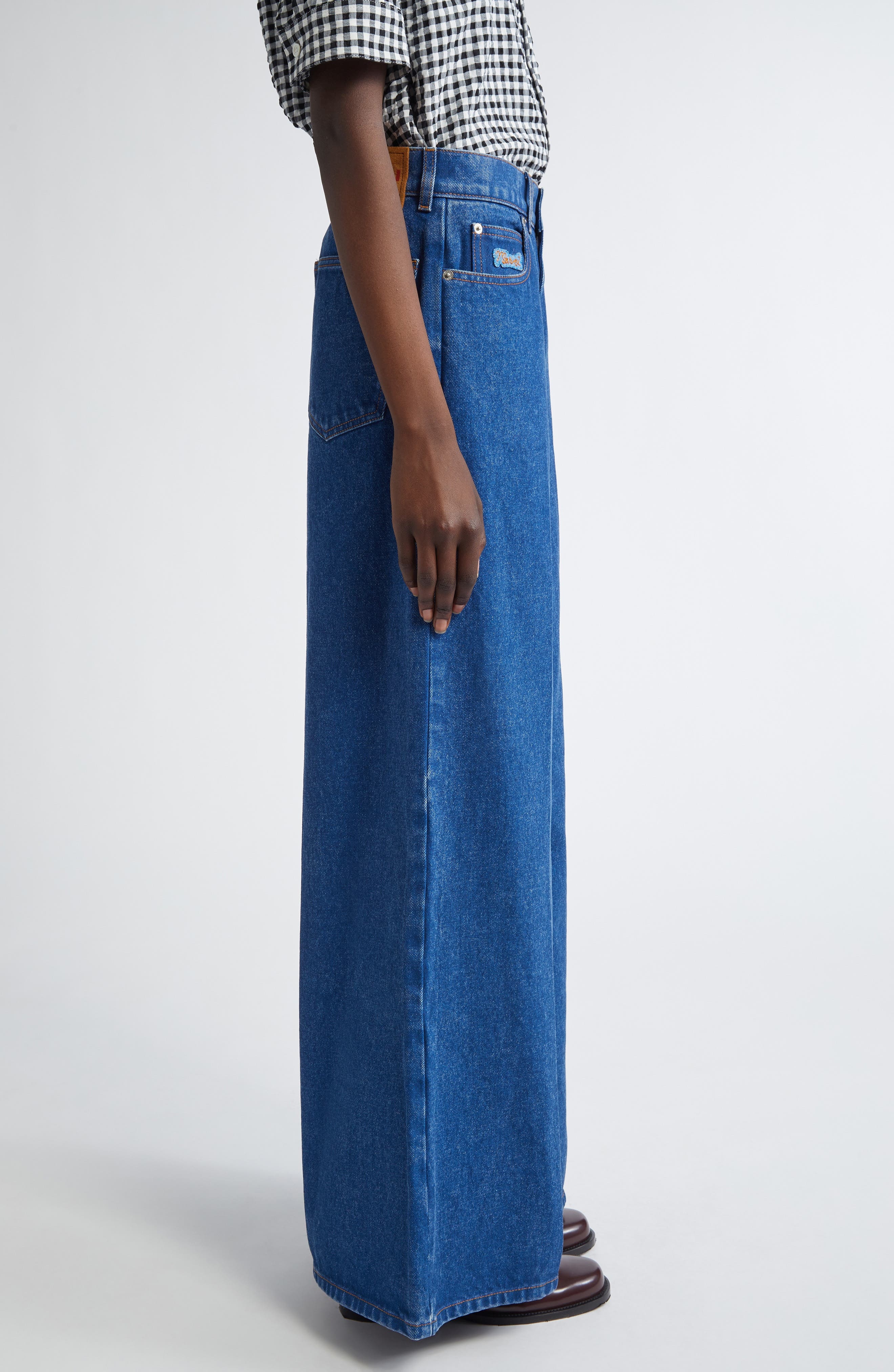 Marni Wide Leg Jeans in Ocean at Nordstrom - 4