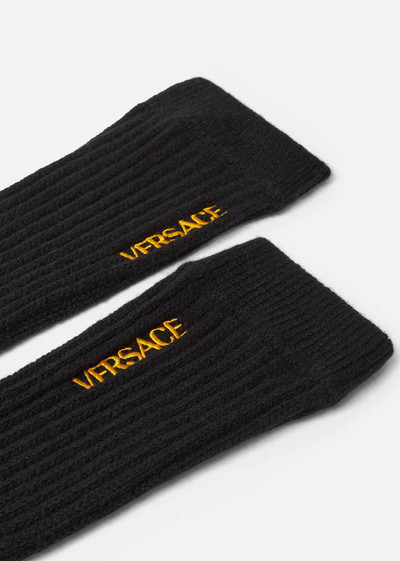 VERSACE Cashmere and Wool Logo Leg Warmers outlook