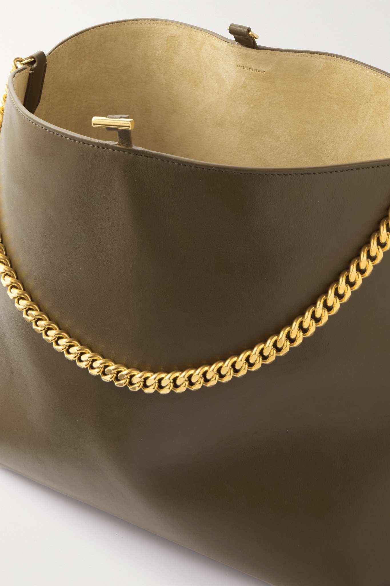 Chain-embellished leather shoulder bag - 5