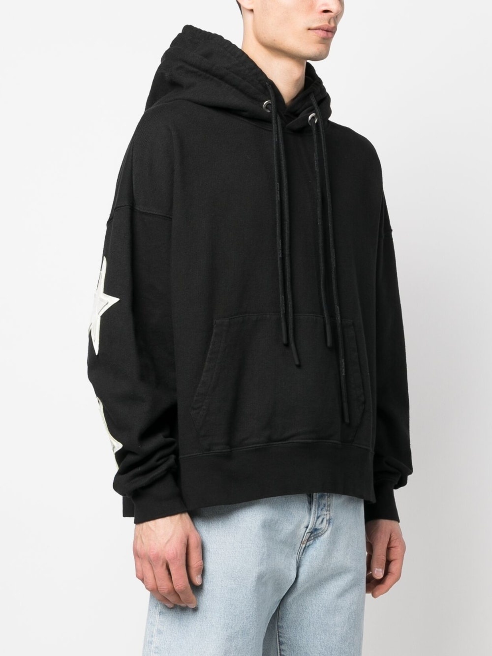 star-patch cotton hoodie - 3