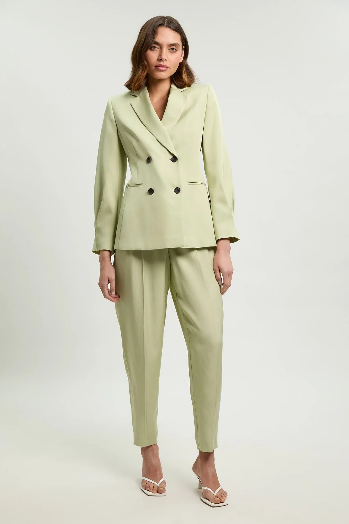 Polished Linen Blend Tailored Trouser - 1