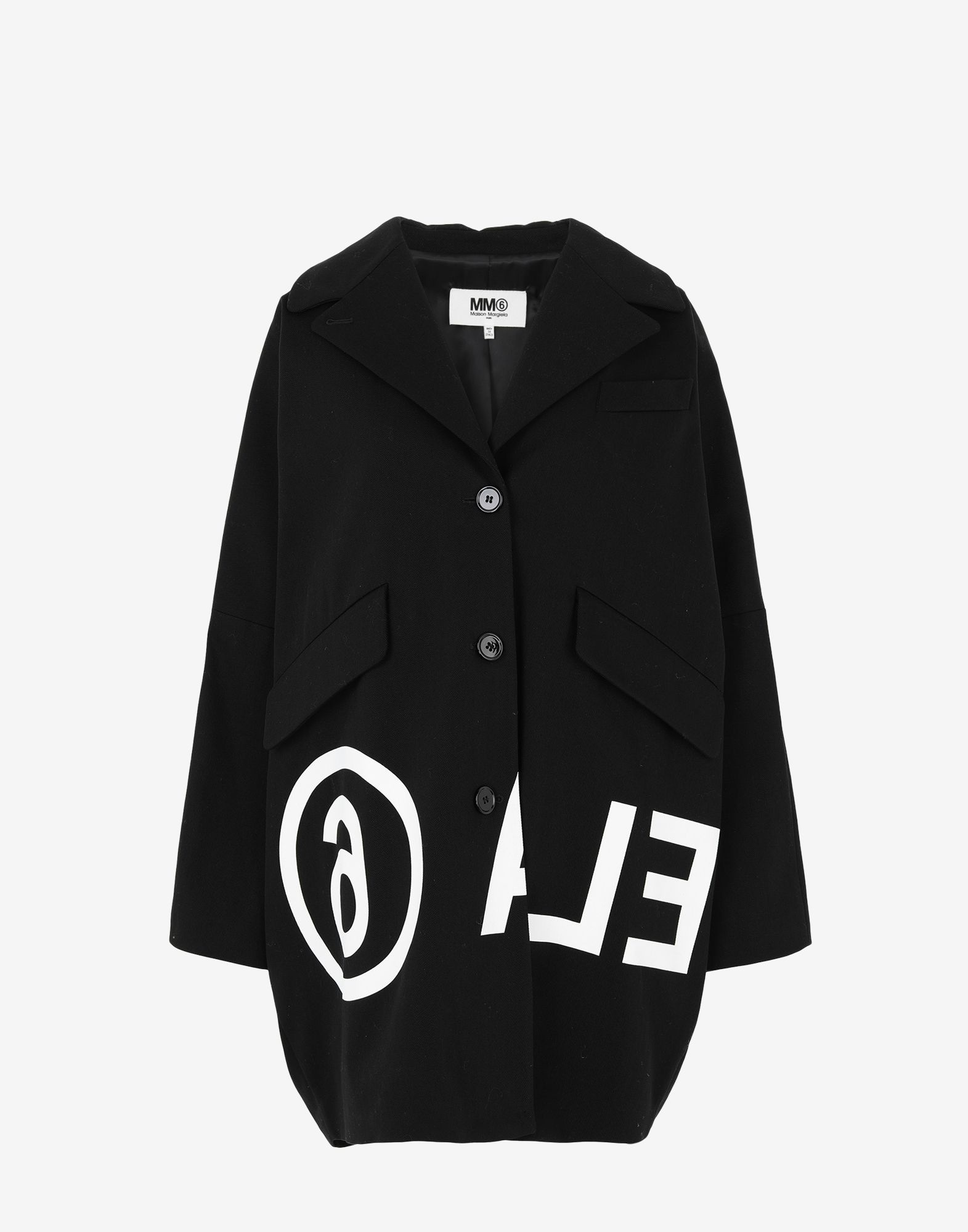 Oversized reversed logo coat - 1