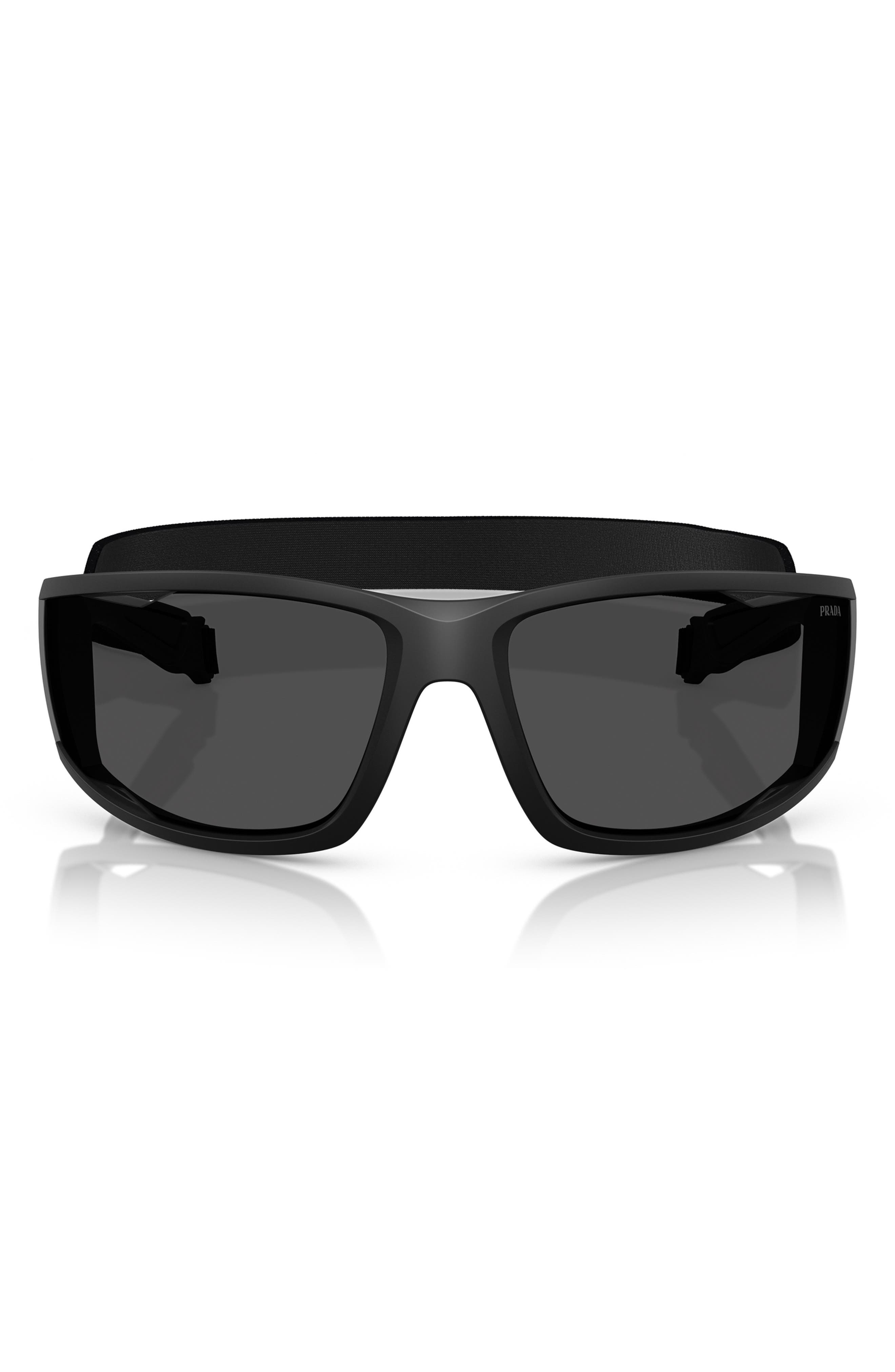 Prada PS A04S 85mm Oversize Rectangular Sunglasses in Matte Black at Nordstrom - 1
