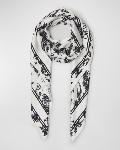 Off-White Tattoo Silk Square Scarf outlook