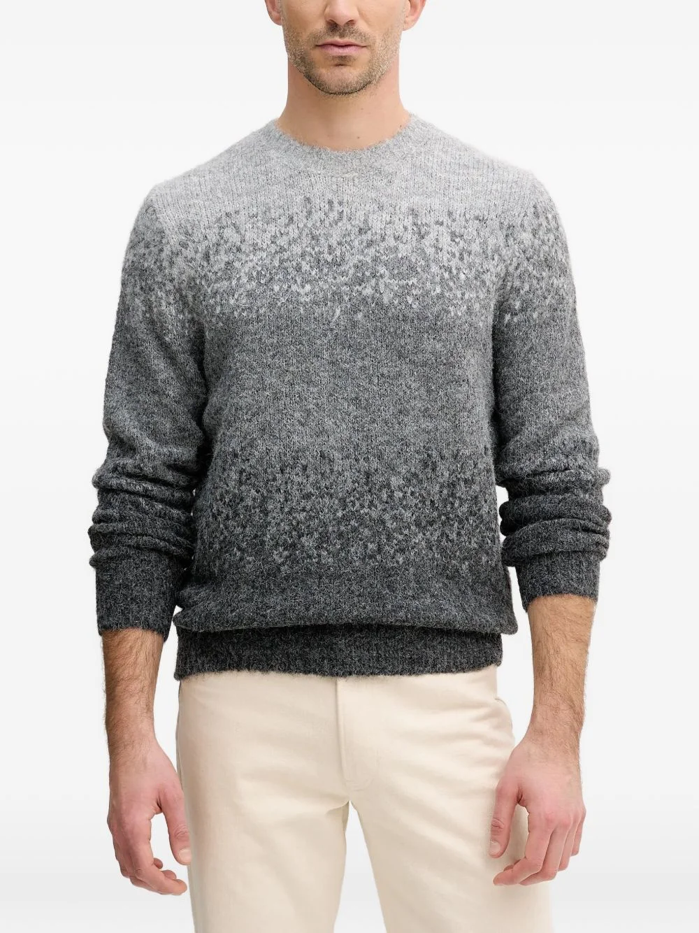 ombre crew-neck sweater - 1