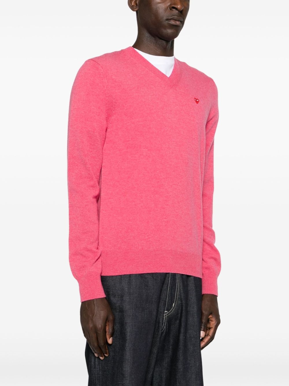 heart-patch wool jumper - 4