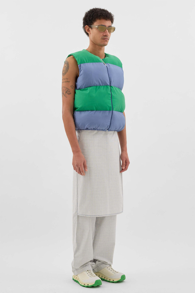 PUFFY GILET / green & wisteria 3