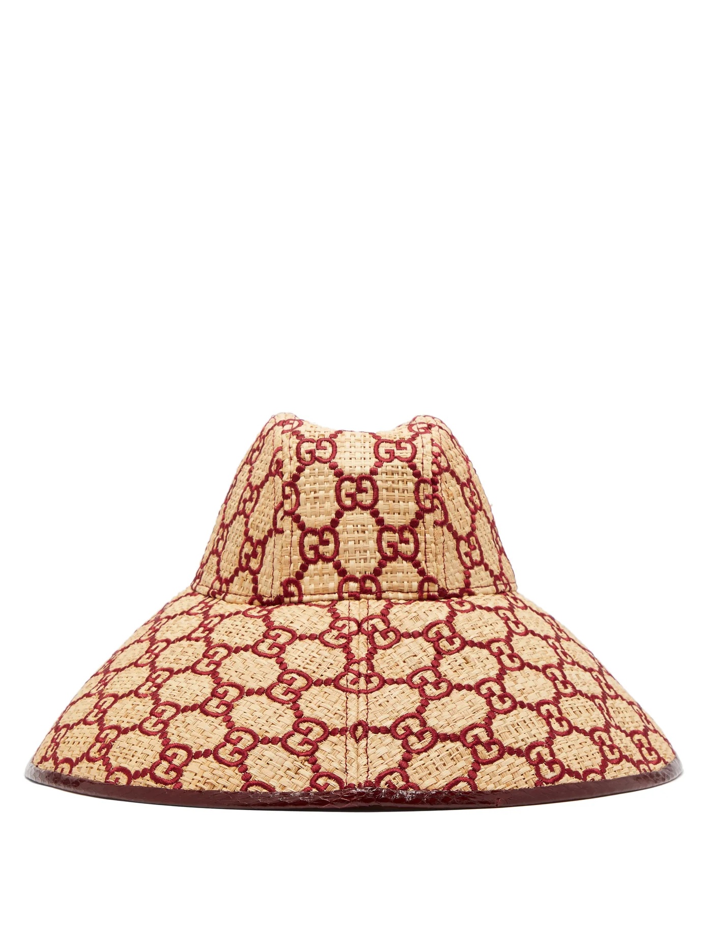 GG-embroidered raffia hat - 4