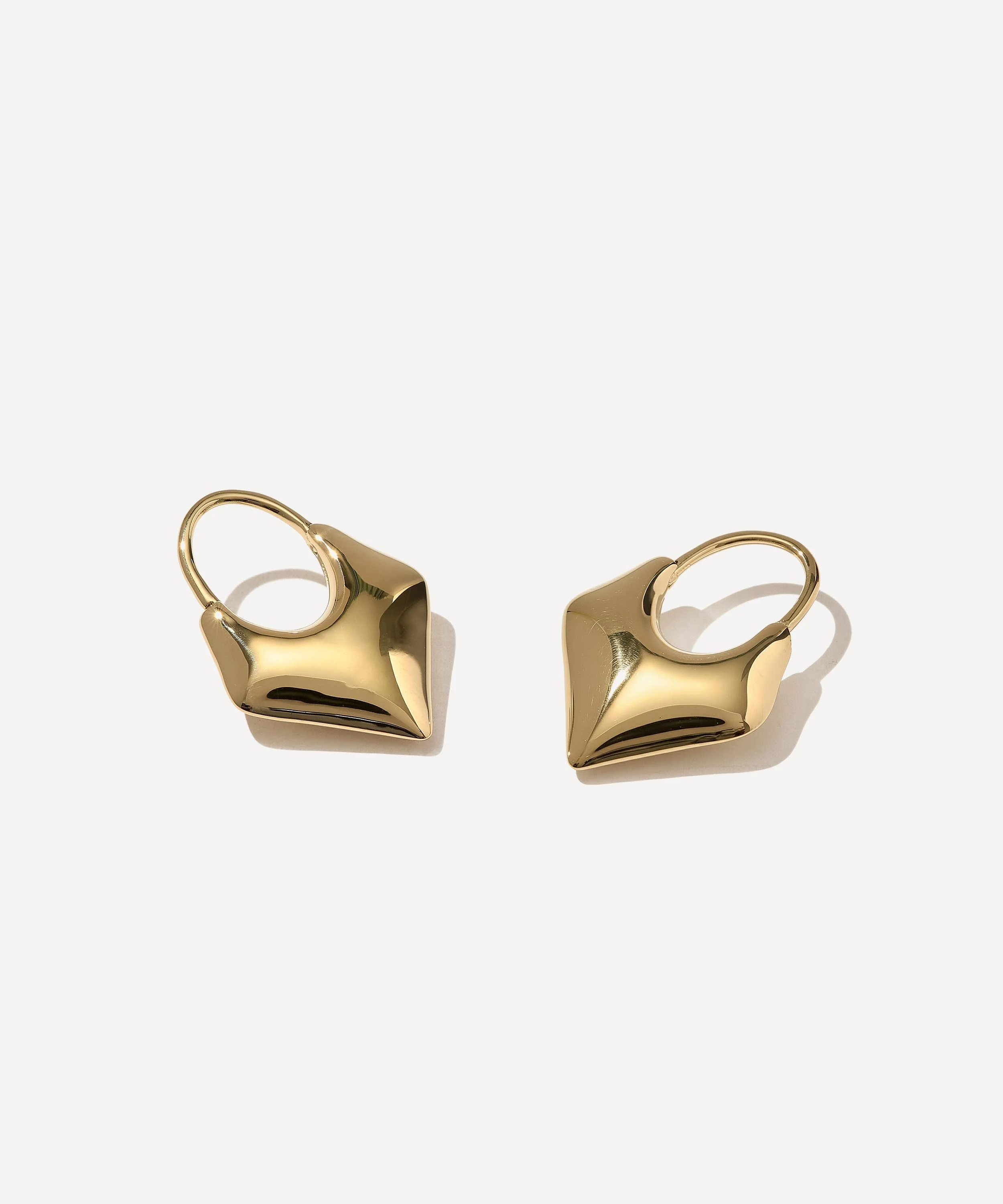 14ct Gold-Plated Vermeil Silver Small Kite Hoop Earrings - 1