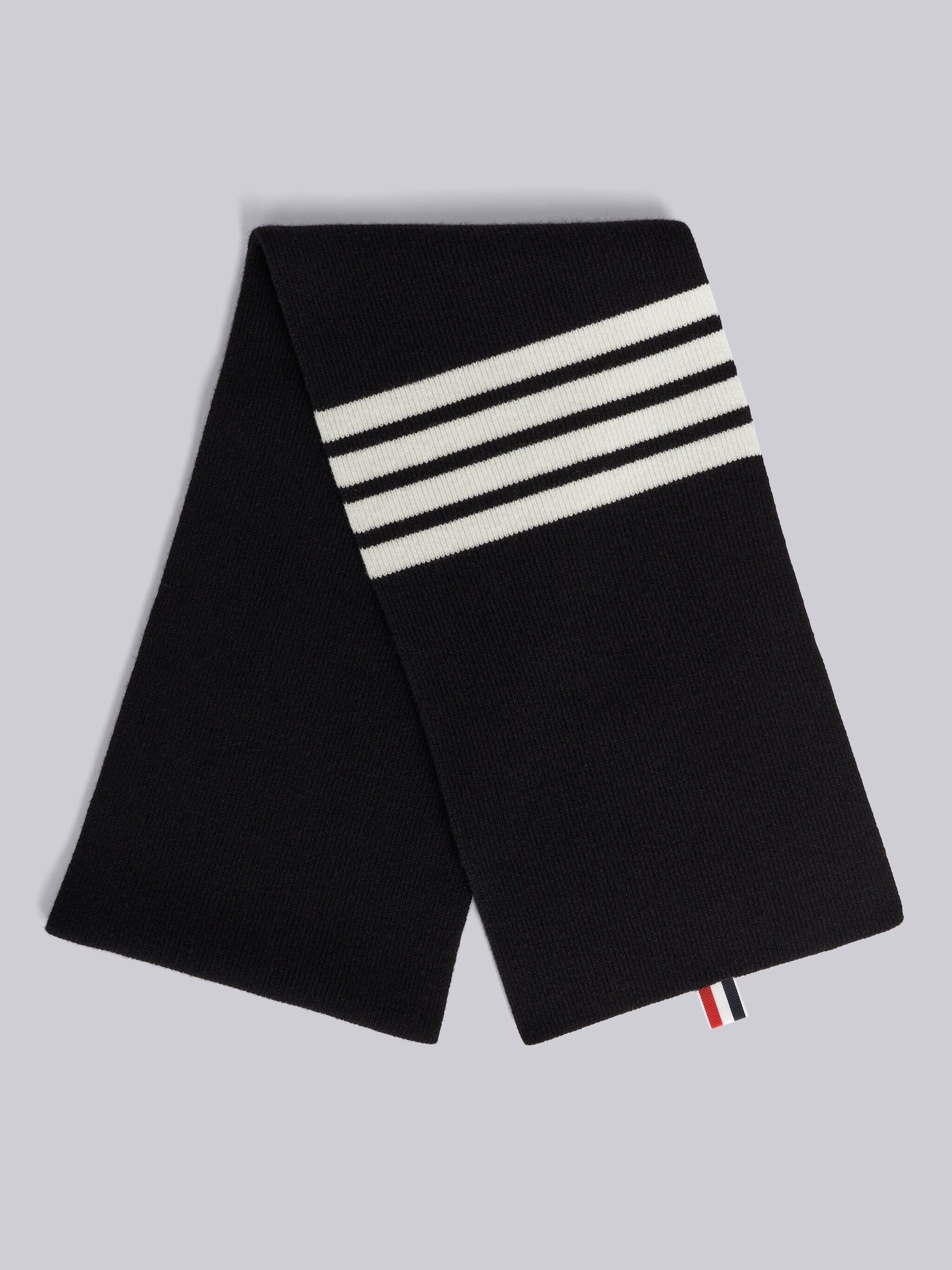 Black Cashmere 4-Bar Knit Scarf 3