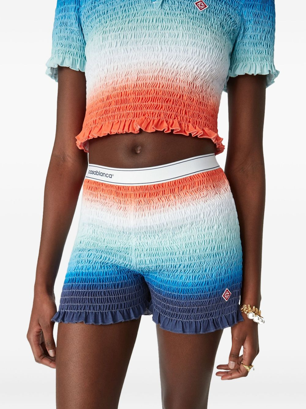smocked gradient shorts - 4