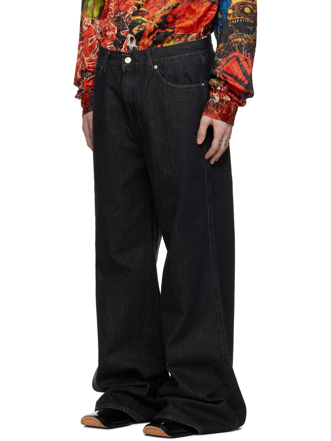 Black Vintage Wash Phat Jeans - 4