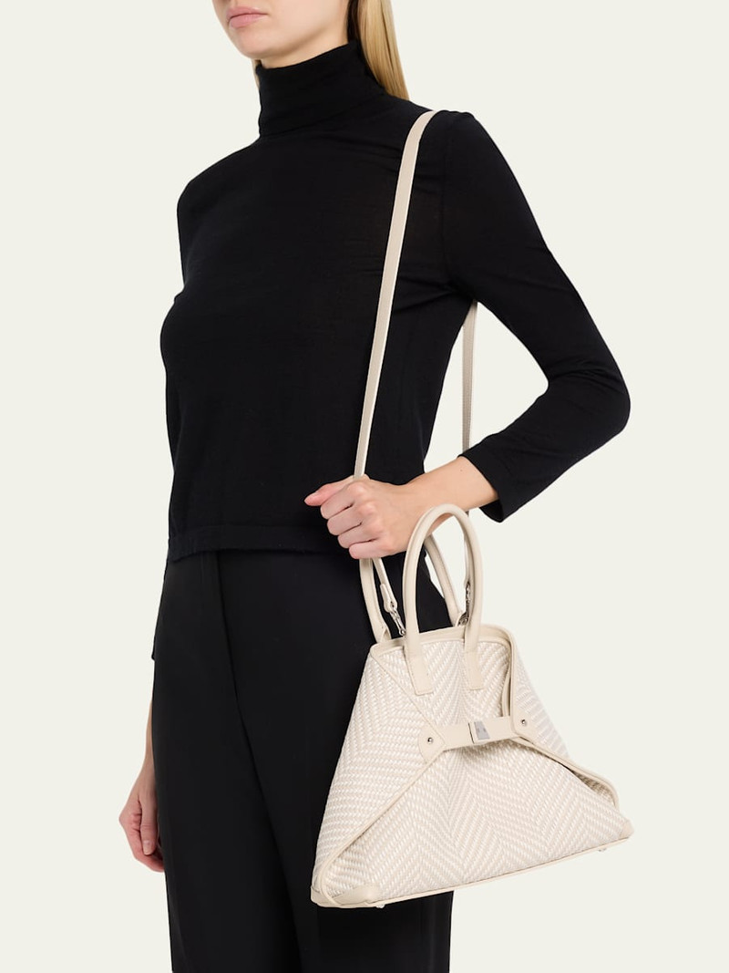 AKRIS Ai Small Braided Leather Top-Handle Bag outlook