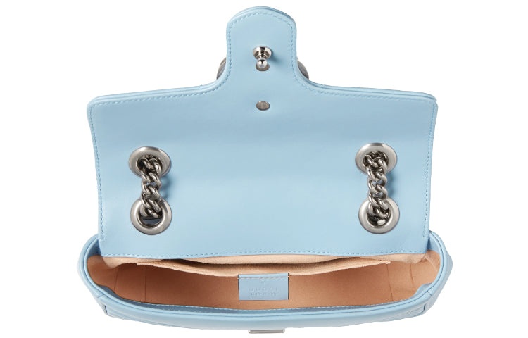 (WMNS) Gucci GG Marmont Mini Bag 'Pastel Blue' 446744-DTDIP-4928 - 6
