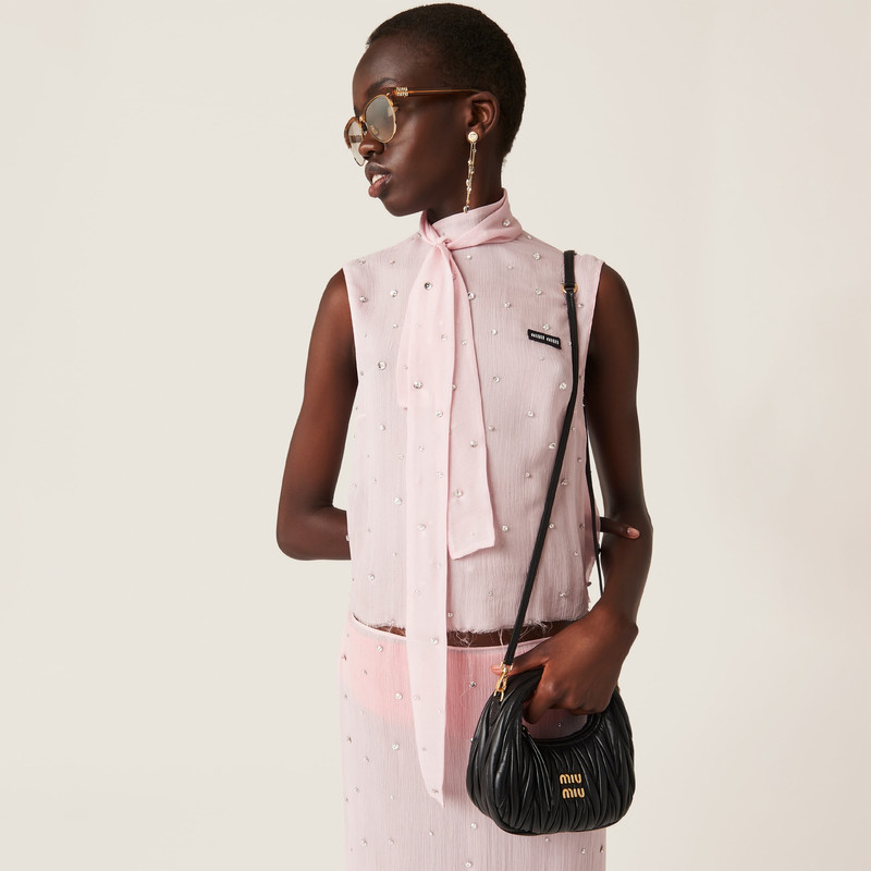 Miu Miu Wander matelassé nappa leather hobo mini-bag outlook