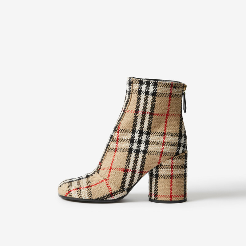 Vintage Check Bouclé Ankle Boots 5