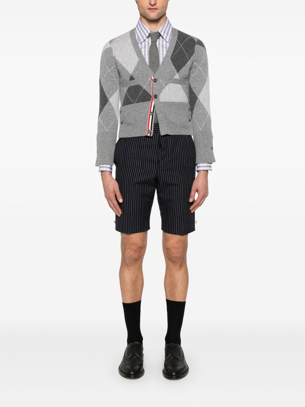 argyle-pattern cashmere cardigan - 2