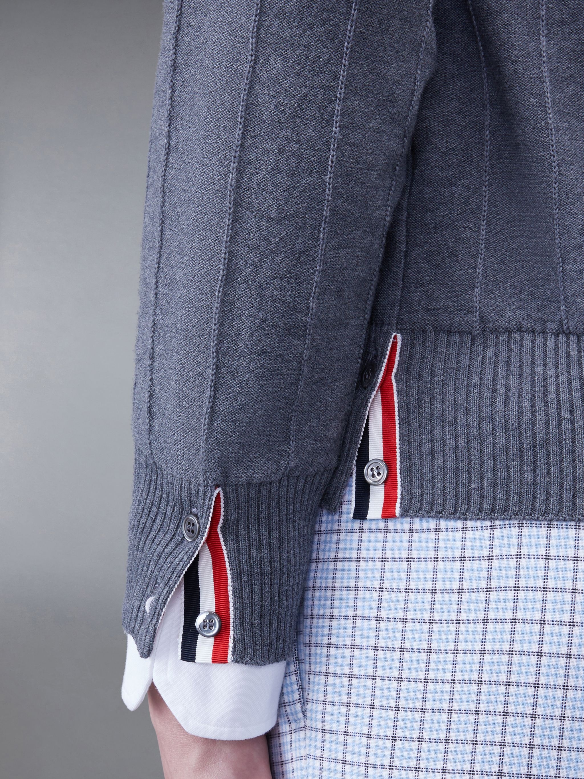 RWB striped V-neck cardigan - 5