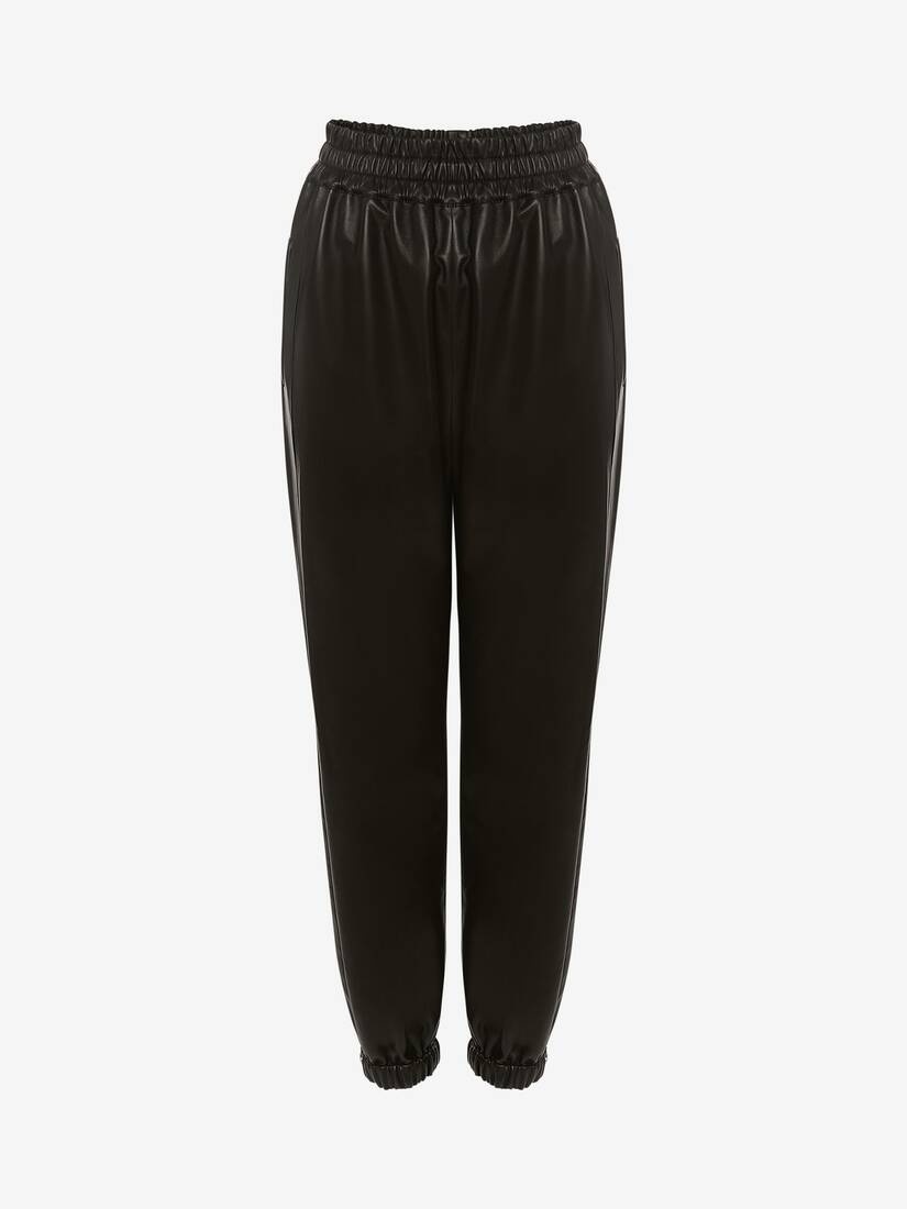 Leather Joggers in Black - 1