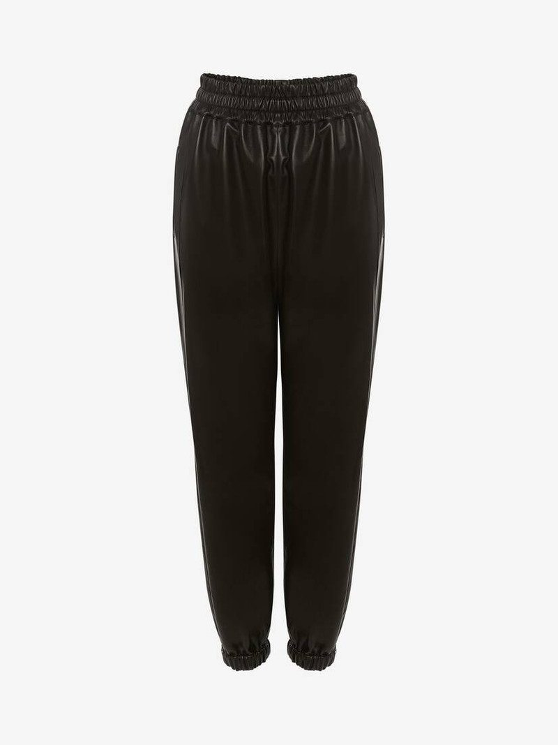 Leather Joggers in Black 1