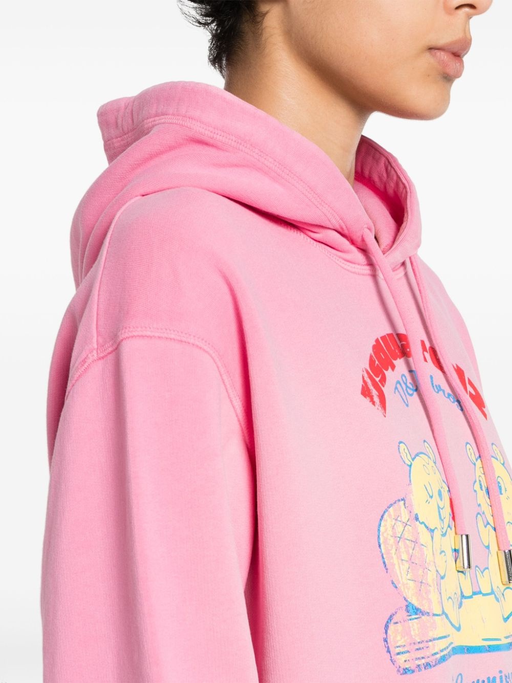 graphic-print cropped hoodie - 5