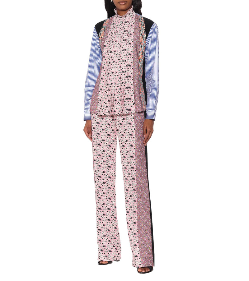 Prada Printed crêpe and cotton blouse outlook