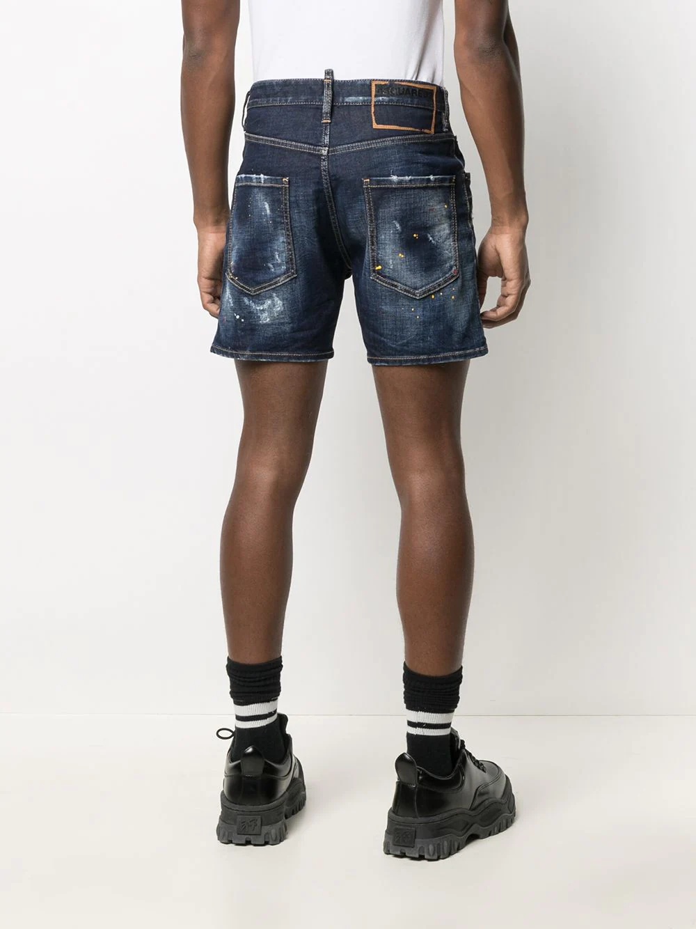 mid-rise denim shorts - 4