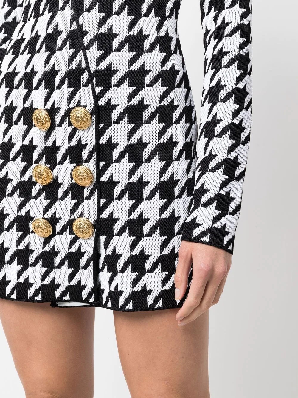 houndstooth-print dress - 5