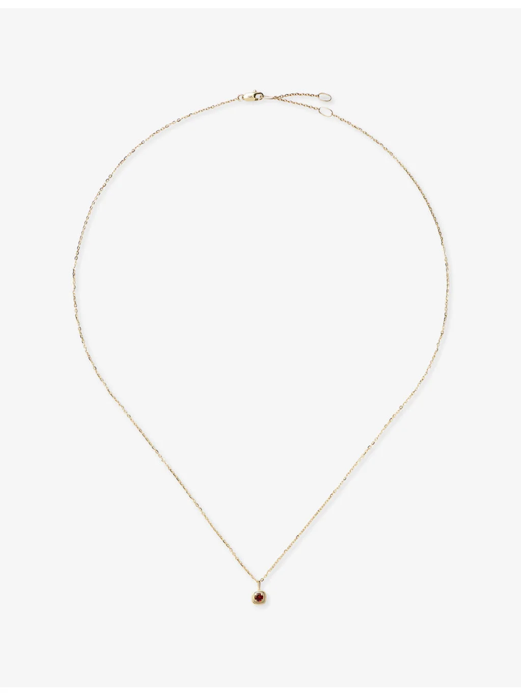 Fine January Birthstone 14ct Yellow Gold And Garnet Pendant Necklace - 1
