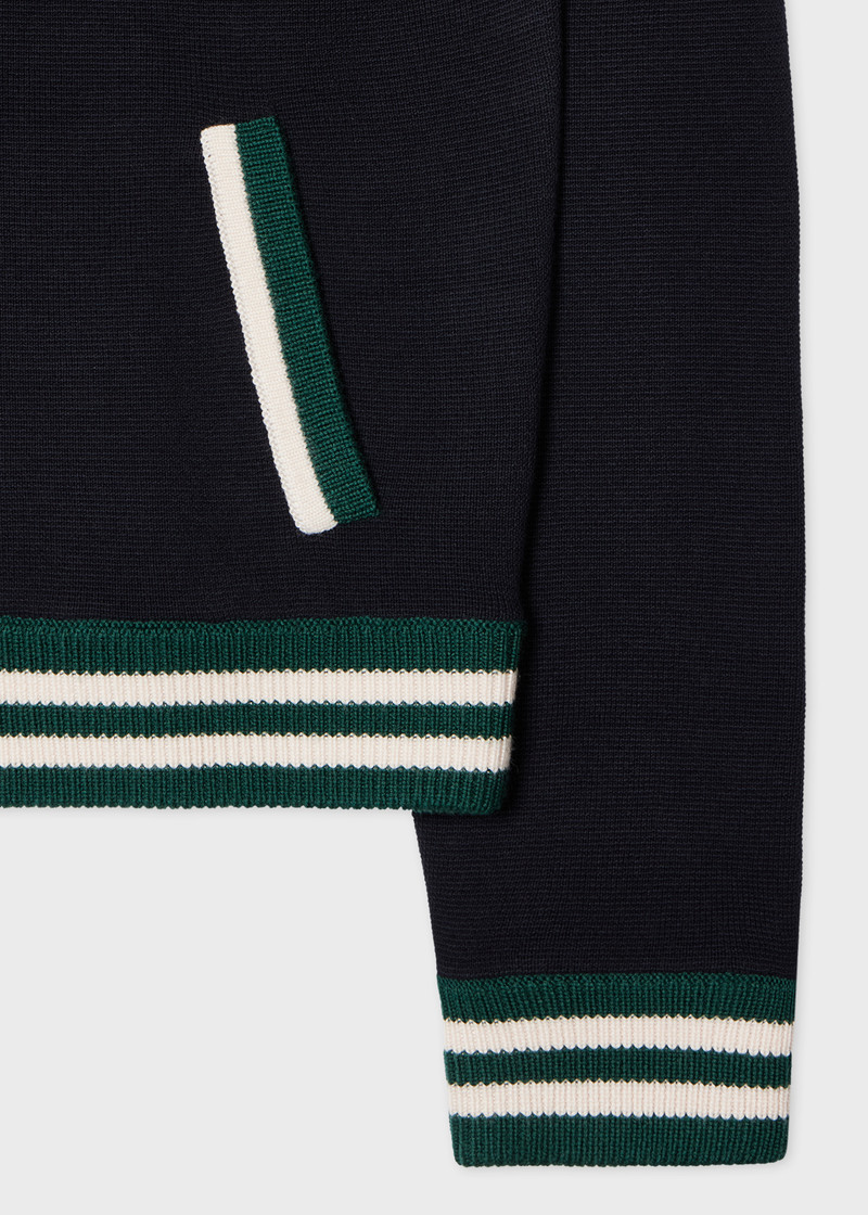 Paul Smith Women's Navy Wool-Blend Collared Zip Cardigan outlook