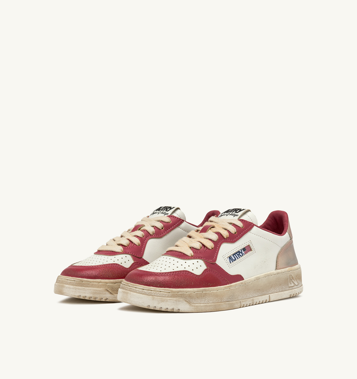 MEDALIST LOW SUPER VINTAGE SNEAKERS IN WHITE ROSE AND COPPER - 2