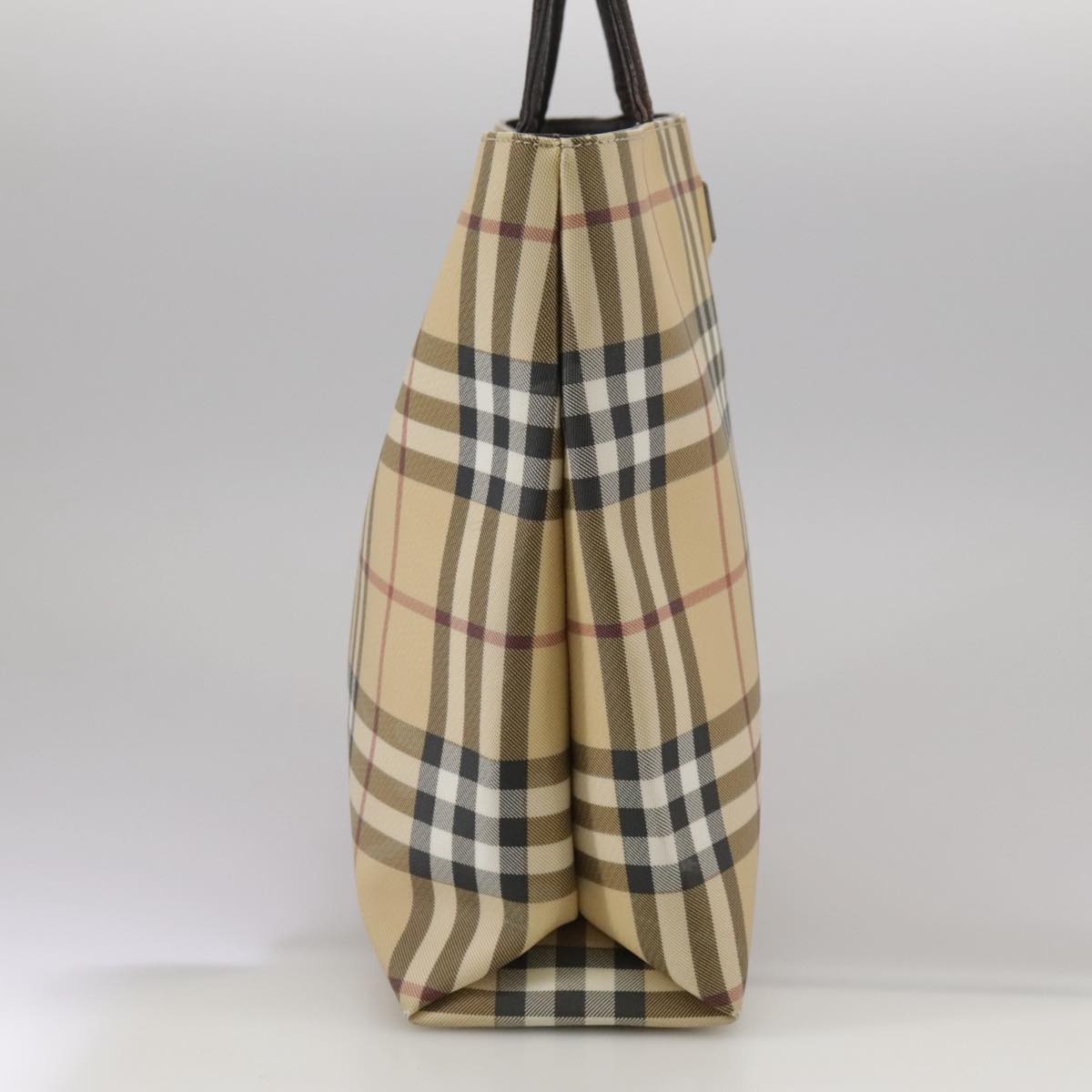 Burberry Nova Check Hand Bag Pvc Beige Brown - 4