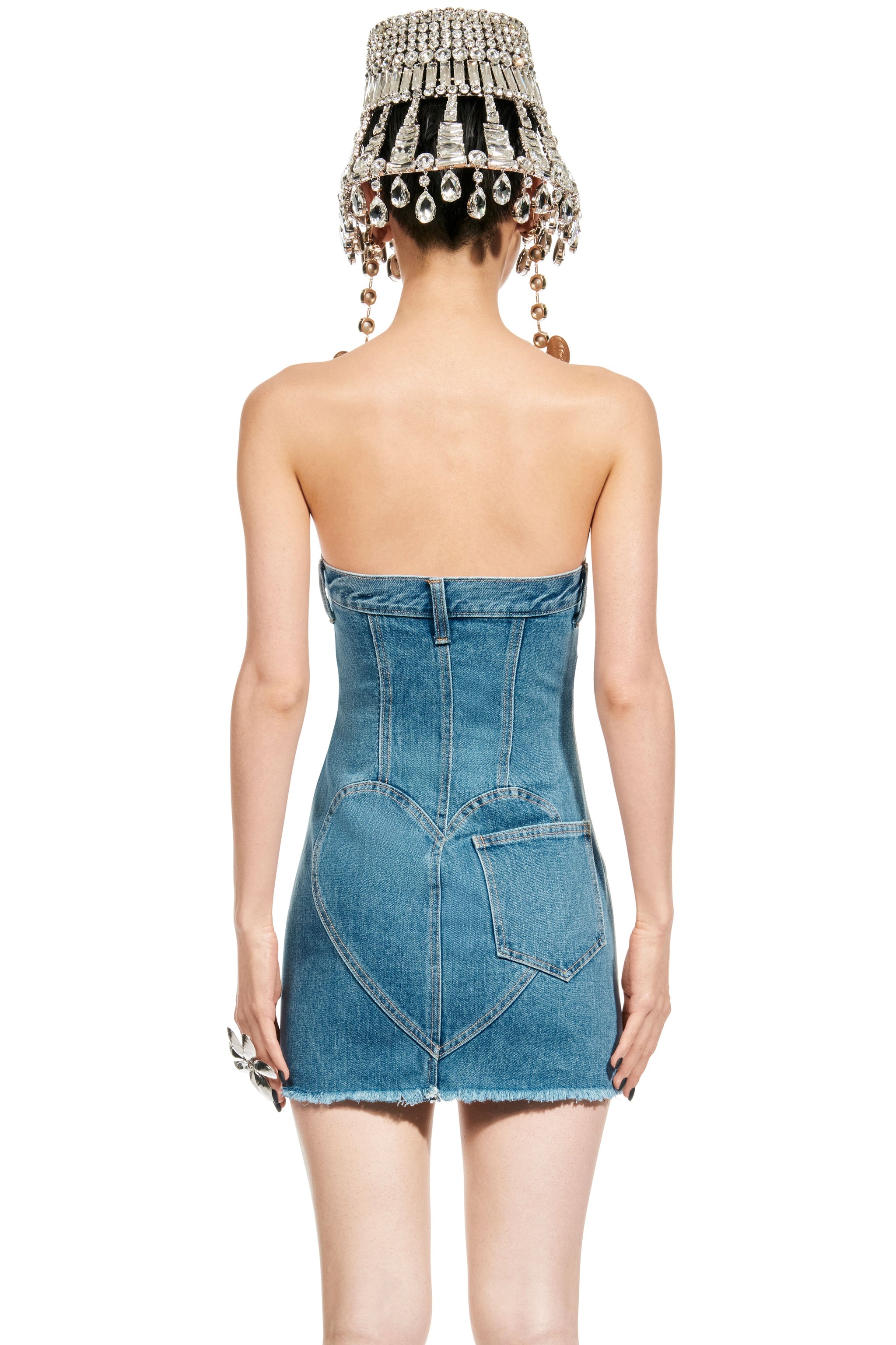 MUSSEL FLOWER STRAPLESS MINI DRESS - 2