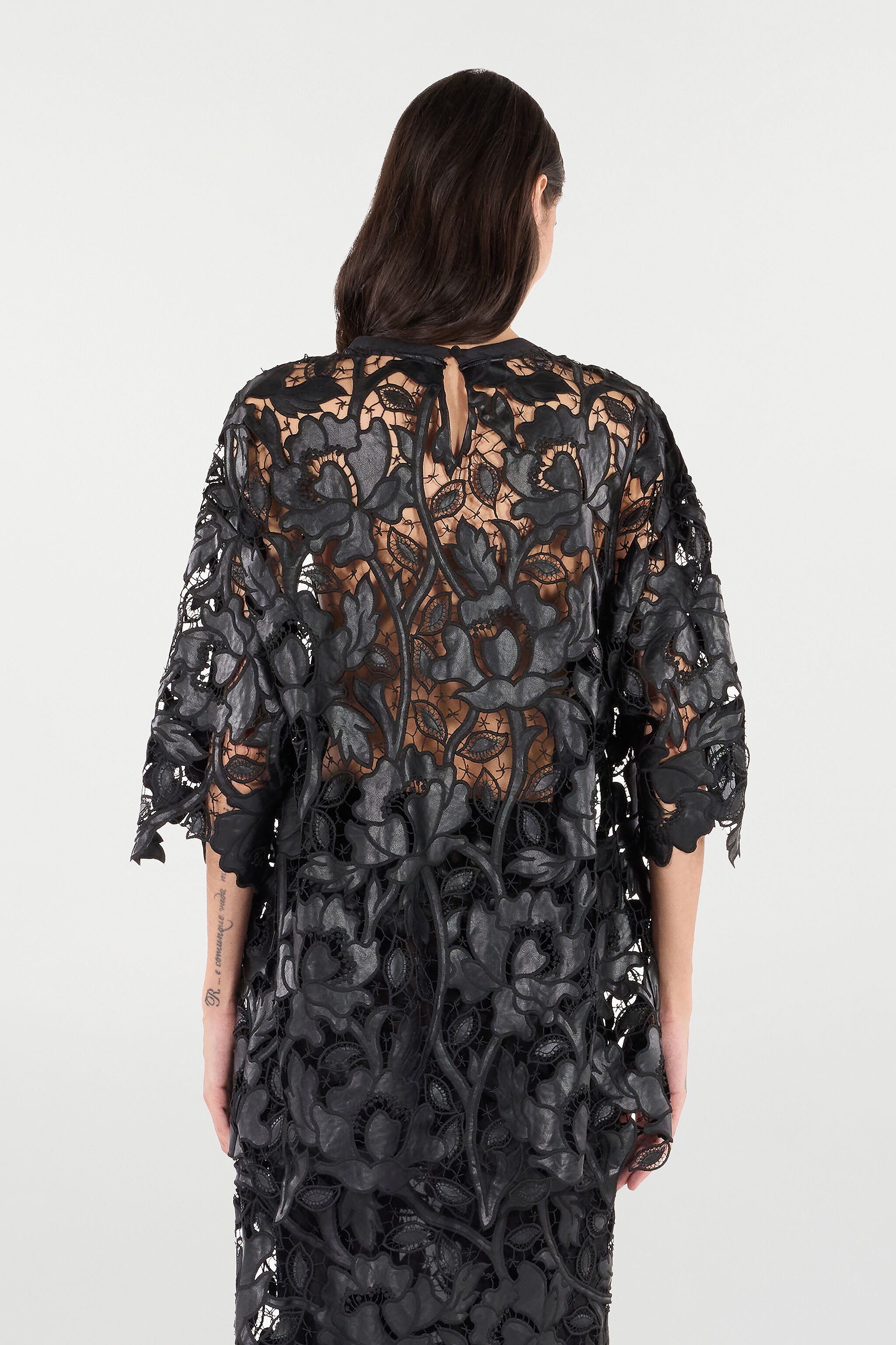 Lace Top With Floral Macramé - 4