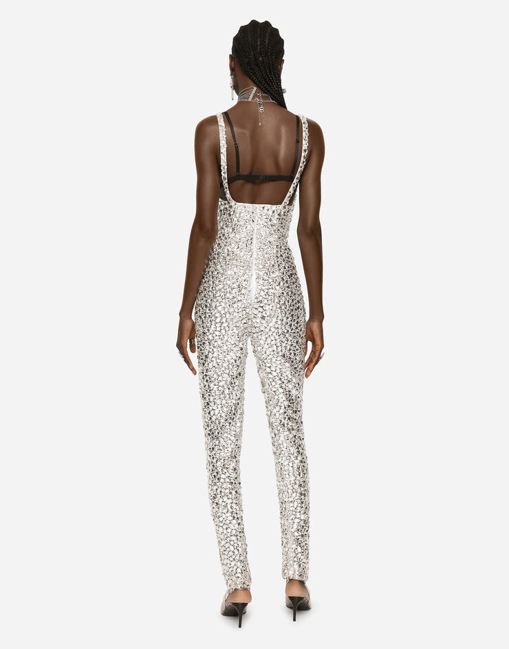 Marquisette jumpsuit with all-over rhinestone embellishment - 3