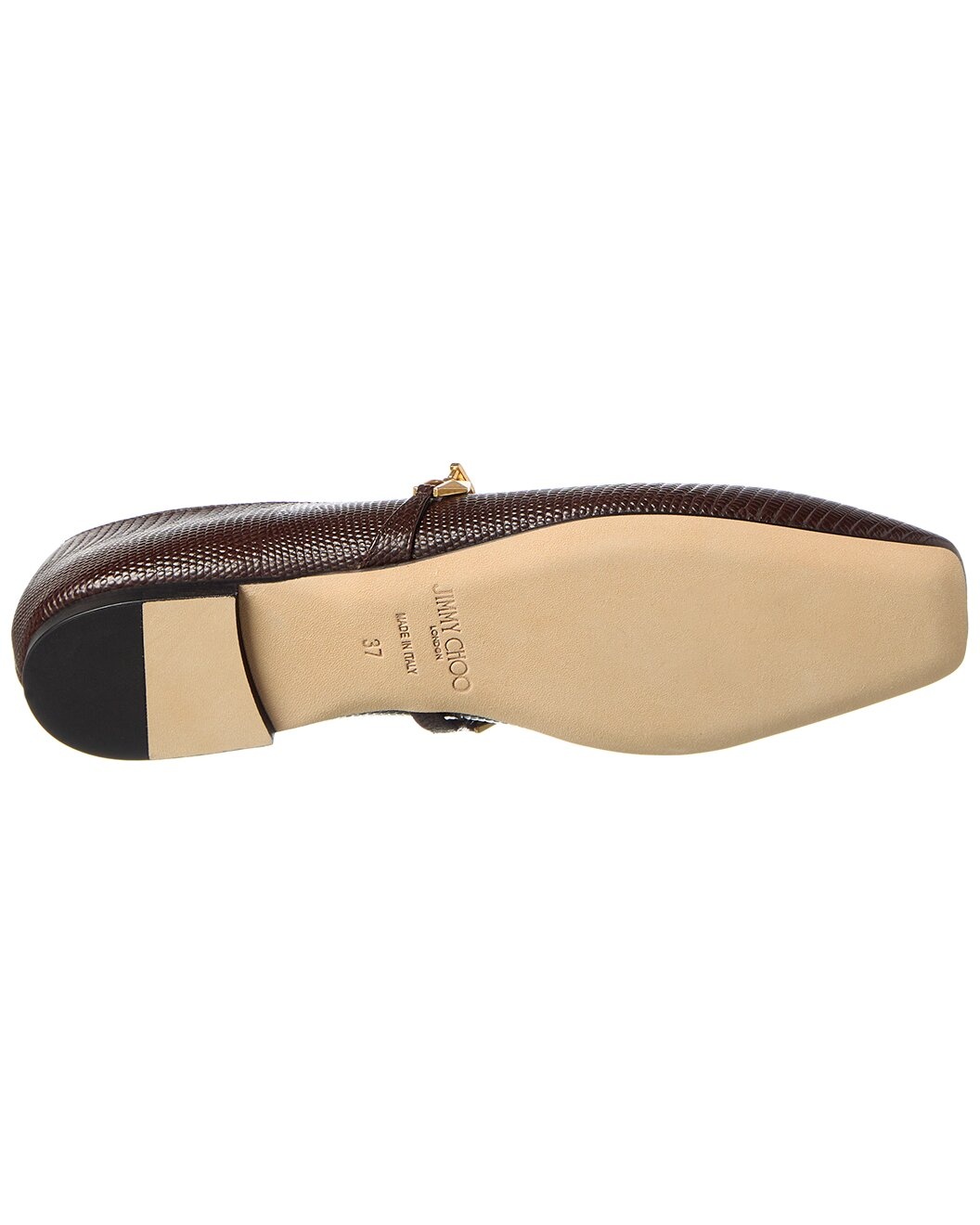 Jimmy Choo Diamond Tilda Lizard-Embossed Leather Flat - 4