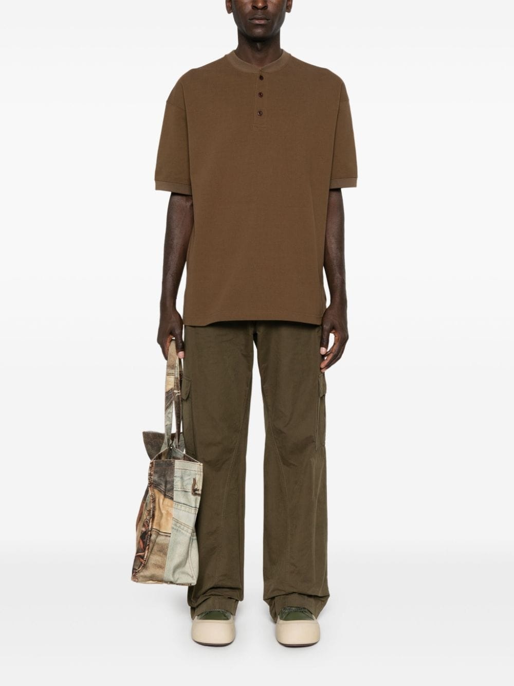piqué-weave cotton T-shirt - 2