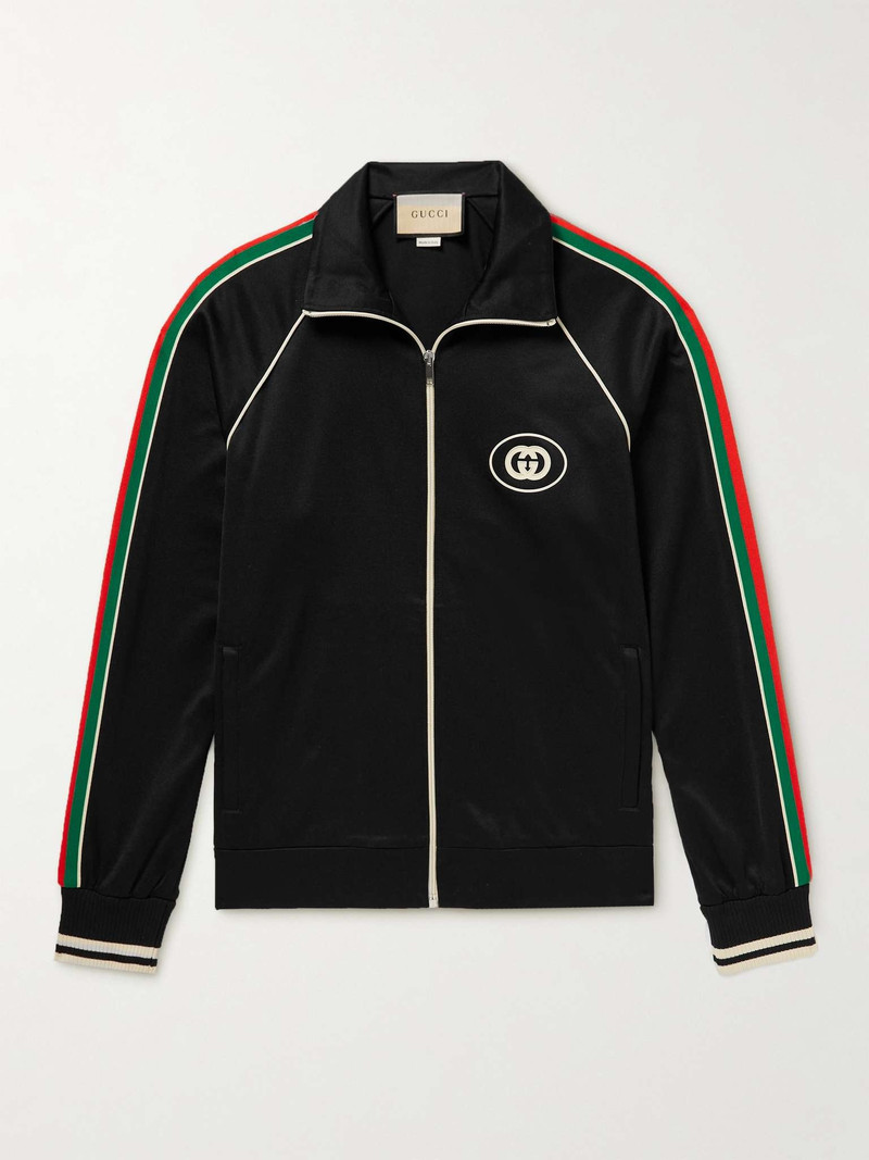 Logo-Appliquéd Striped Tech-Jersey Track Jacket - 1