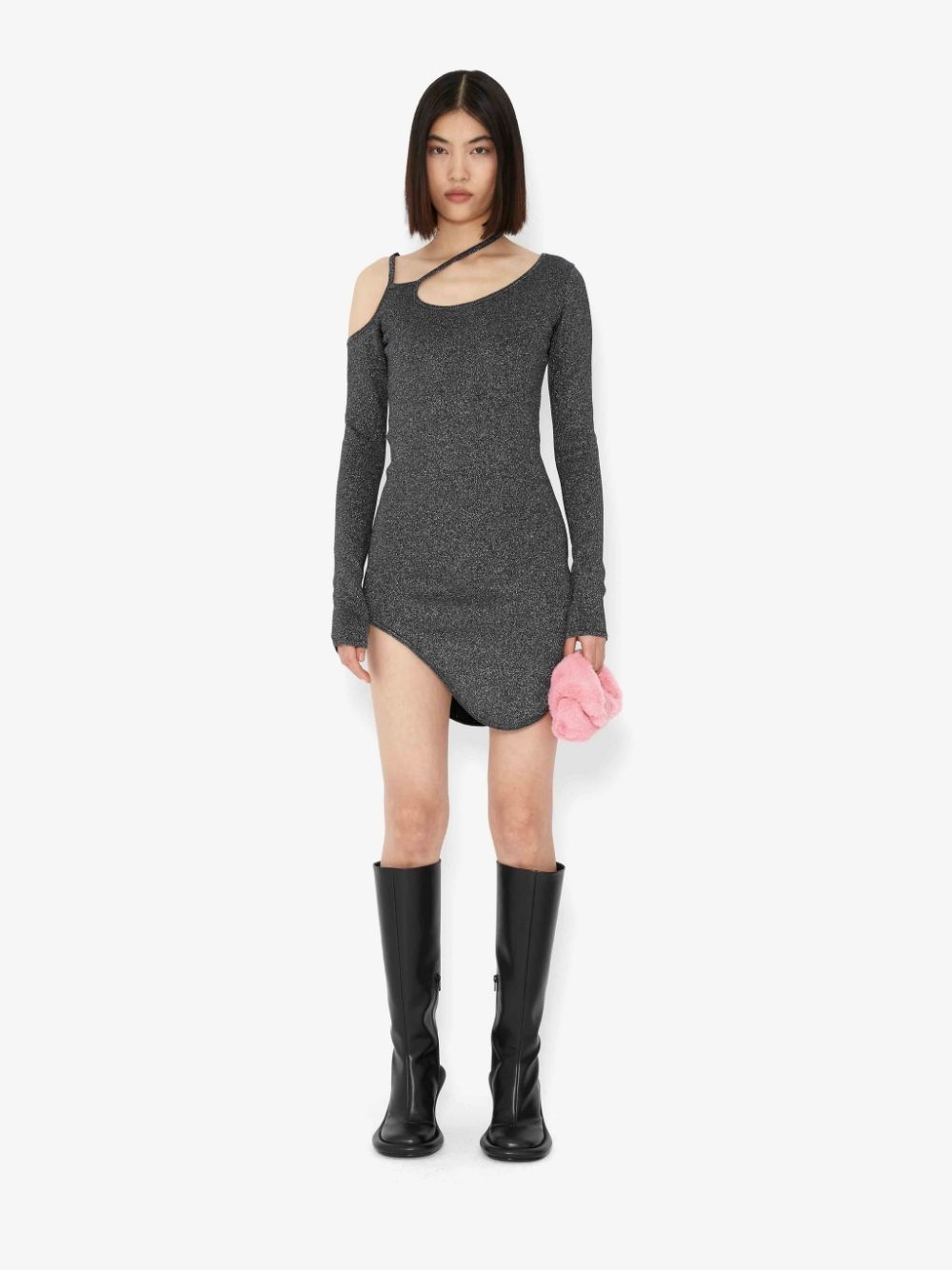 CUT OUT DETAIL ASYMMETRIC DRESS - 2