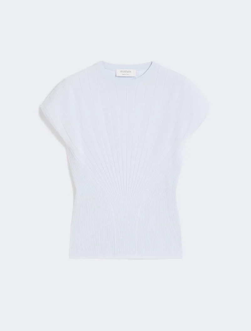Rib-knit viscose sweater - light blue - 1